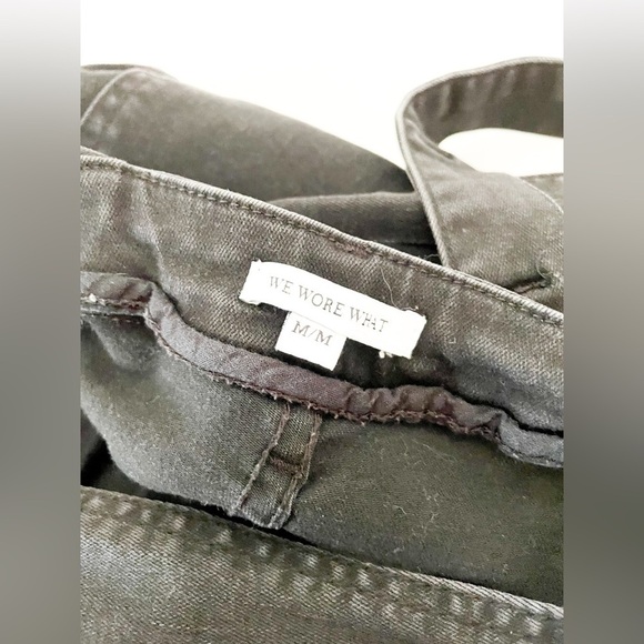 Revolve WeWoreWhat High Rise Skinny Overalls in Black Size M Stretch Gold Button - Picture 7 of 10